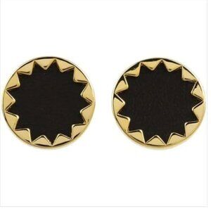 HOUSE OF HARLOW 1960 Black Sunburst Button Earrings